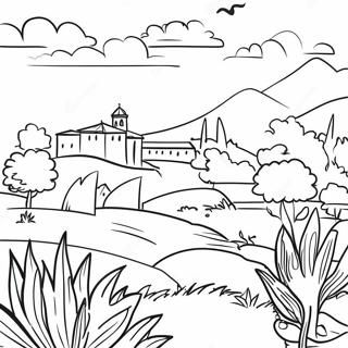 Beautiful Spanish Landscapes Coloring Page 24523-19360