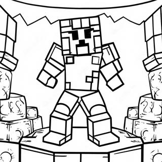 Minecraft Steve With Diamond Armor Coloring Page 24583-19404