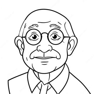 Funny Grandpa With Glasses Coloring Page 24593-19425