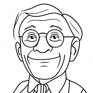 Funny Grandpa With Glasses Coloring Page 24593-19426