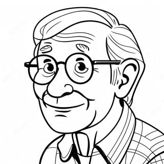 Funny Grandpa With Glasses Coloring Page 24593-19427