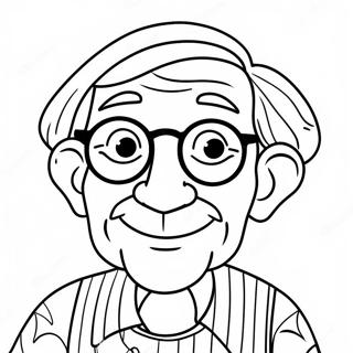 Funny Grandpa With Glasses Coloring Page 24593-19428