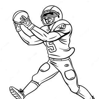 Wide Receiver Football Player Catching A Pass Coloring Page 2460-1974