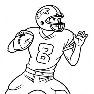 Wide Receiver Football Player Catching A Pass Coloring Page 2460-1976