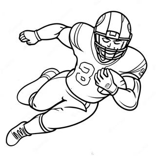 Dynamic Wide Receiver Football Player In Action Coloring Page 2461-1977