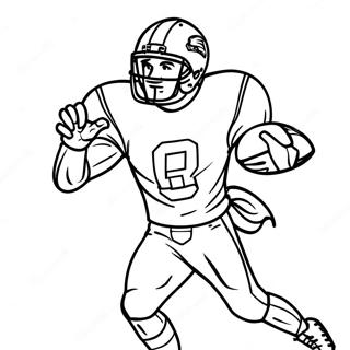 Dynamic Wide Receiver Football Player In Action Coloring Page 2461-1978