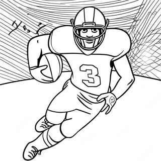 Dynamic Wide Receiver Football Player In Action Coloring Page 2461-1979