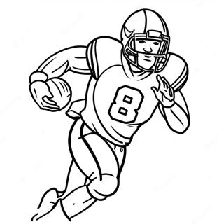 Dynamic Wide Receiver Football Player In Action Coloring Page 2461-1980