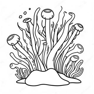 Colorful Seaweed Underwater Scene Coloring Page 24643-19481