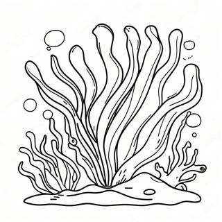 Colorful Seaweed Underwater Scene Coloring Page 24643-19482