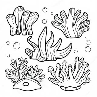 Colorful Seaweed Underwater Scene Coloring Page 24643-19483