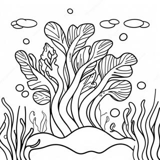 Colorful Seaweed Underwater Scene Coloring Page 24643-19484