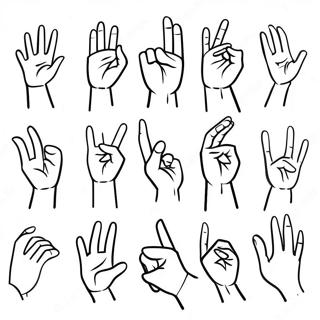 Sign Language Alphabet Coloring Pages