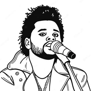 The Weeknd'in Sahne Performansı Boyama Sayfası 24673-19497