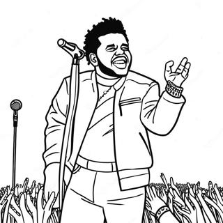 The Weeknd Performing On Stage Coloring Page 24673-19499