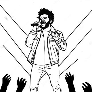 The Weeknd'in Sahne Performansı Boyama Sayfası 24673-19500