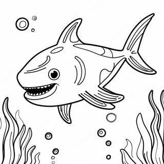 Shark Boy Swimming In The Ocean Coloring Page 24712-19519