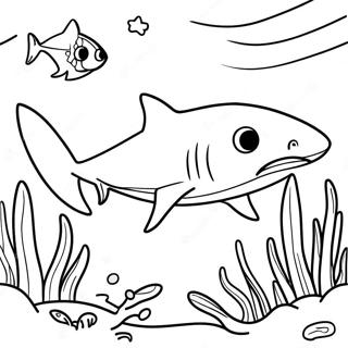 Shark Boy Swimming In The Ocean Coloring Page 24712-19520