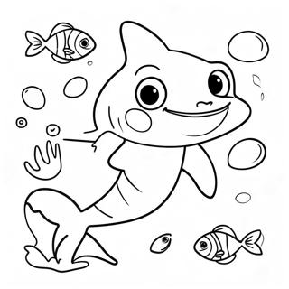 Shark Boy With Colorful Fish Coloring Page 24713-19509