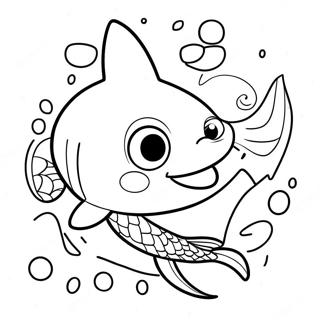 Shark Boy With Colorful Fish Coloring Page 24713-19510