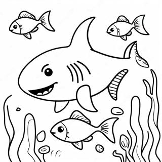 Shark Boy With Colorful Fish Coloring Page 24713-19511