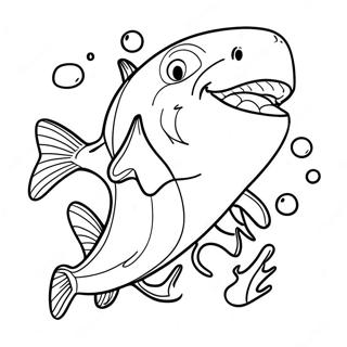 Shark Boy With Colorful Fish Coloring Page 24713-19512