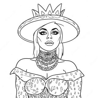 Lady Gaga In Sparkly Outfit Coloring Page 24723-19523