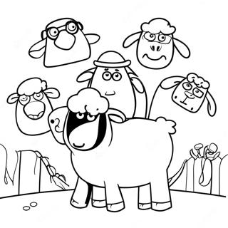 Shaun The Sheep With Friends Coloring Page 24743-19542