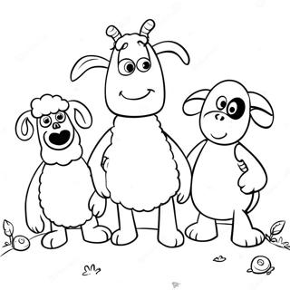 Shaun The Sheep With Friends Coloring Page 24743-19543