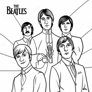 Renkli Beatles Albüm Kapağı Boyama Sayfası 24763-19557