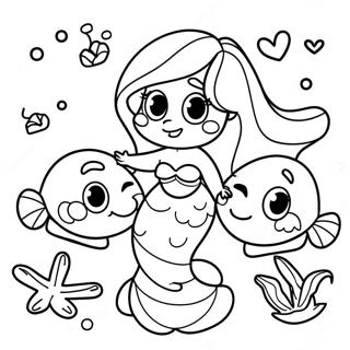 Little Mermaid 2 Ariel With Friends Coloring Page 24773-19567