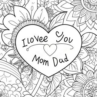 Heartfelt I Love You Mom And Dad Coloring Page 24783-19590