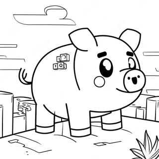 Minecraft Pig Coloring Pages