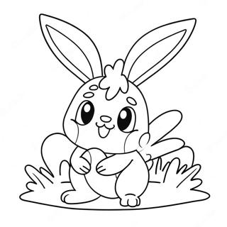 Niedliches Scorbunny Spielt Mit Einem Ball Ausmalbild 24833-19614