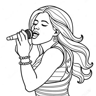 Shakira Singing On Stage Coloring Page 24892-19658