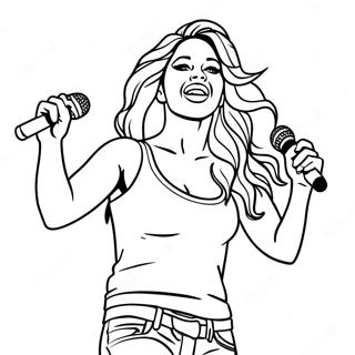 Shakira Singing On Stage Coloring Page 24892-19660