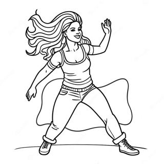 Shakira Dancing With Colorful Background Coloring Page 24893-19671