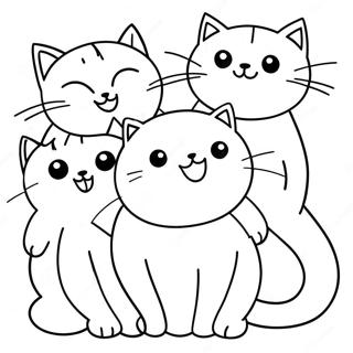 Cat With Playful Kittens Coloring Page 24992-19744