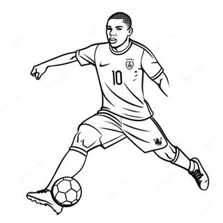 Mbappe Dribbling Am Verteidiger Vorbei Ausmalbild 2501-2004