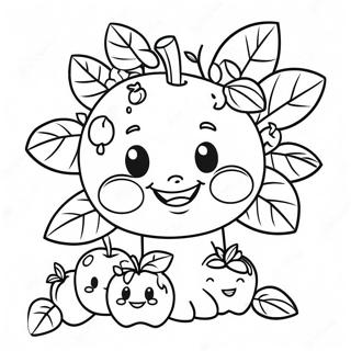 Cute Apple Tree With Smiling Apples Coloring Page 25073-19821