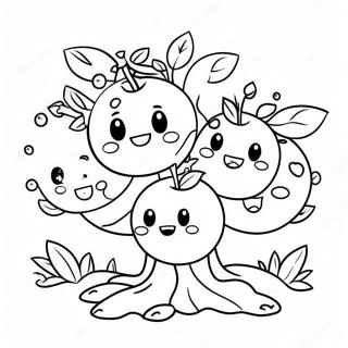 Cute Apple Tree With Smiling Apples Coloring Page 25073-19822