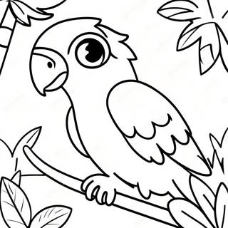 Colorful Macaw In Tropical Jungle Coloring Page 25193-19914