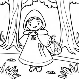 Little Red Riding Hood In The Enchanted Forest Coloring Page 25203-19925