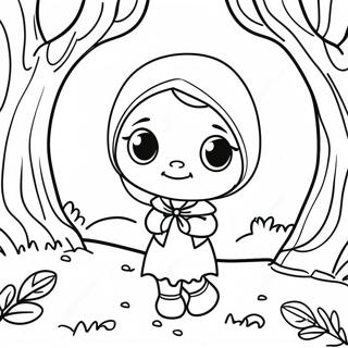 Little Red Riding Hood In The Enchanted Forest Coloring Page 25203-19926