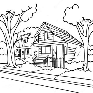 Neighborhood Scene Coloring Page 25222-19918