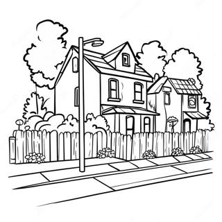 Neighborhood Scene Coloring Page 25222-19919