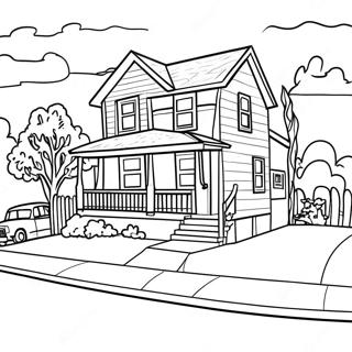 Neighborhood Scene Coloring Page 25222-19920