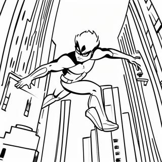 Nightwing Flying Through The City Coloring Page 25263-19955