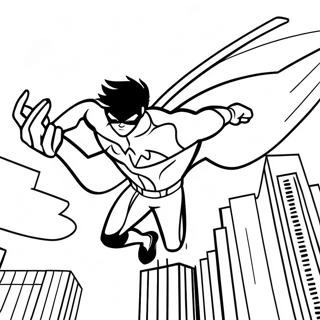 Nightwing Flying Through The City Coloring Page 25263-19956