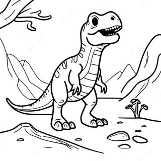 Dinosaur Fossil Coloring Pages